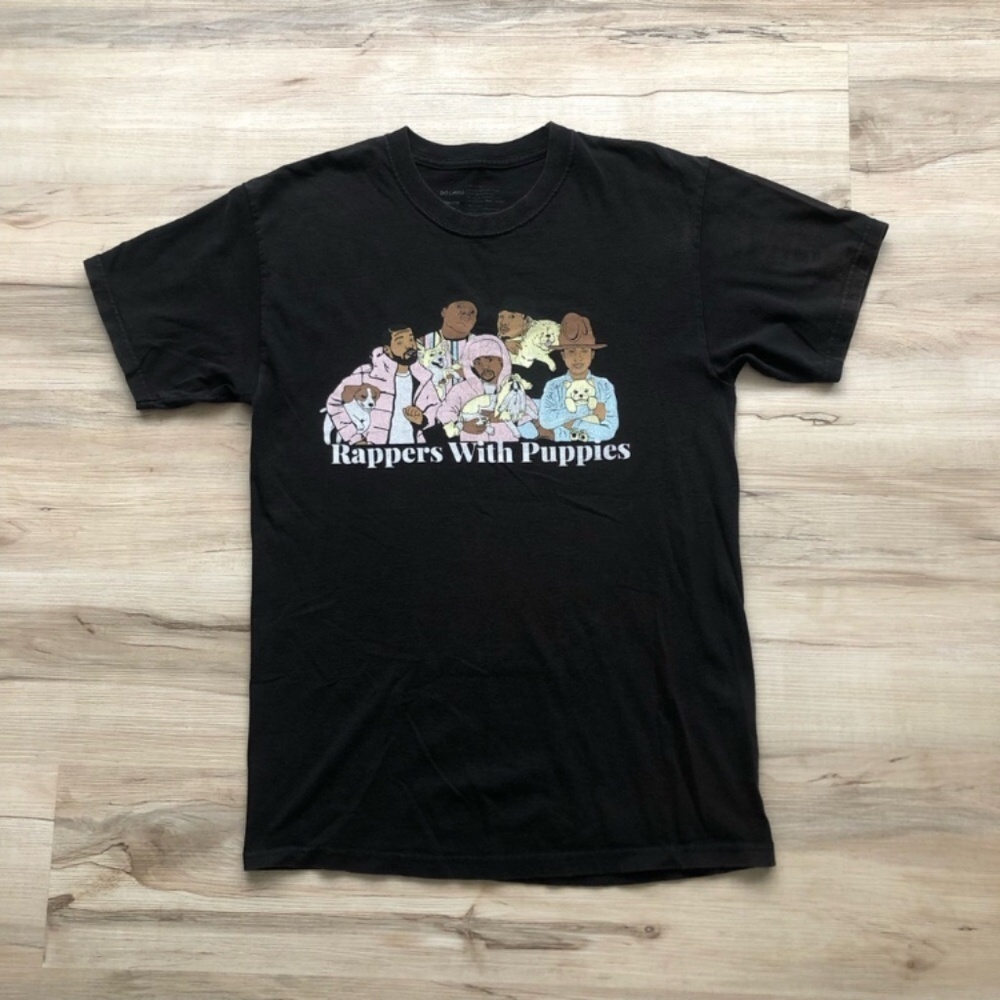MASSIVE $10 SALE Dog Limited Black Graphic Tee - Rappers With Puppies